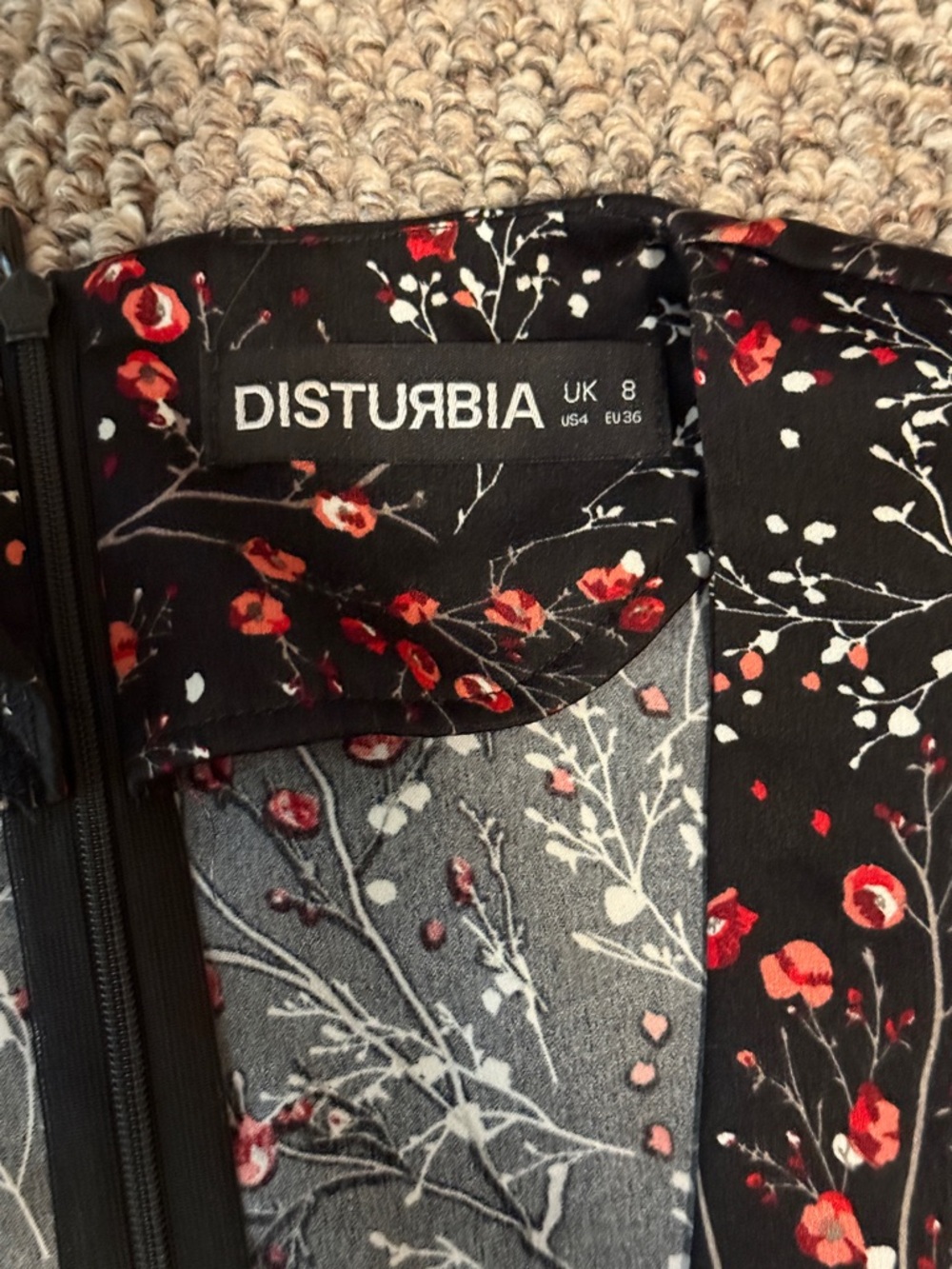 Disturbia ROSE TEARS FRILL PEPLUM MIDI DRESS UK8/US4/EU36 - Picture 3 of 7